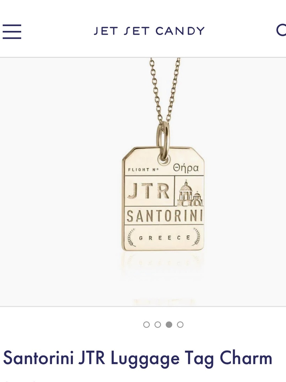 ✨ NWT Santorini JTR Luggage Tag Necklace ✨